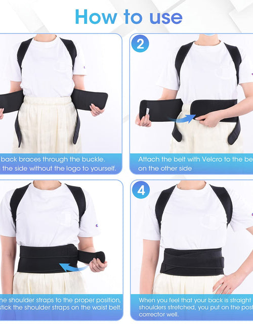 Load image into Gallery viewer, Posture Corrector for Women and Man, Back Brace Support Straightener, Shoulder Lumbar Adjustable Breathable Improve Posture, Neck, Pain Relief Black
