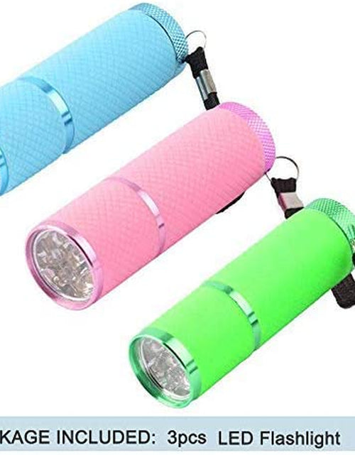 Load image into Gallery viewer, 3Pcs LED Flashlight, Small Glow Flashlights with 9 LED Lights, Portable Light Nail Dryer for Nail Gel (MIXCOLOR)
