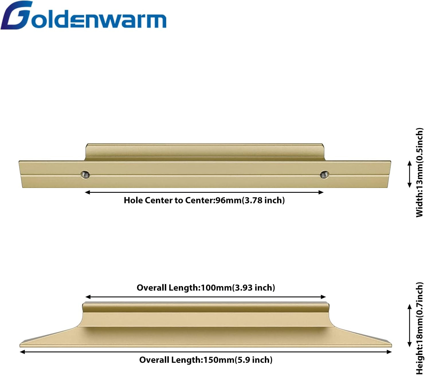 Gold Cabinet Pulls 10 Pack Drawer Pulls Hardware for Kitchen Cabinets LS7024BB96 3-3/4In Hole Centers Cabinet Handles Pulls for Dresser Drawers