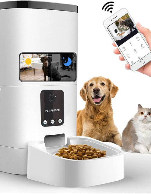 Load image into Gallery viewer, Pet Feeder,6L Automatic Pet Feeder for Cats and Dogs,1080P Camera,App Control,Voice Recorder,Timed Feeder for Schedule Feeding, Dual Power Supply,Wifi Pet Food Dispenser with App Control
