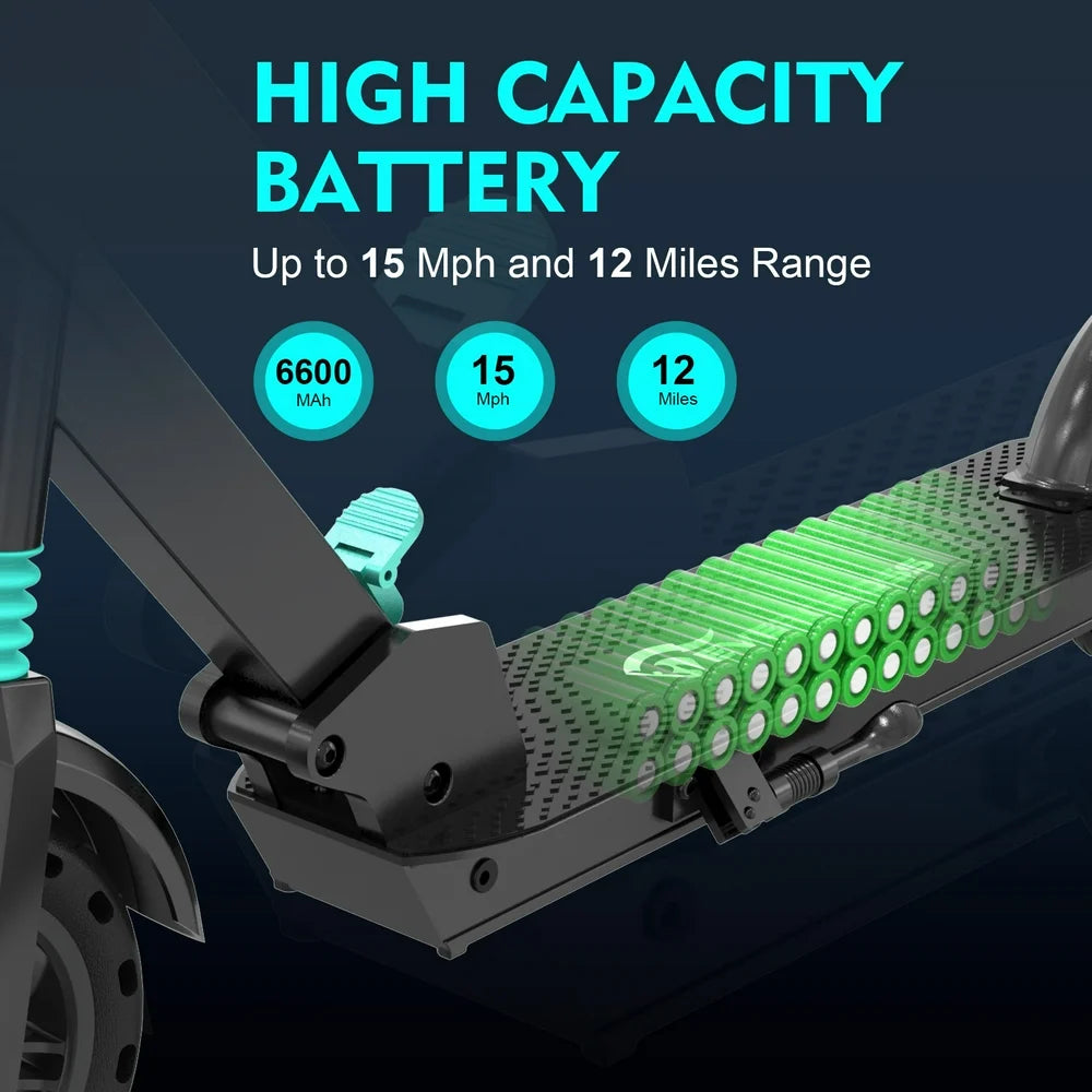 E8 Electric Scooter - 8" Tires, 350W Motor up to 15 MPH & 12 Miles, 3 Speed Modes Foldable Commuter Electric Scooter