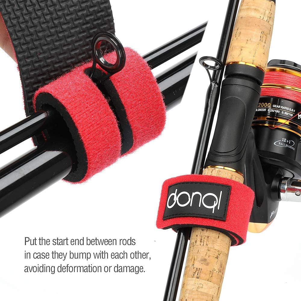 Fishing Belt Fishing Rod Ties Stretchy Rod Straps Fishing Rod Belt Holders for Casting Rods (3Colors,6Pcs)