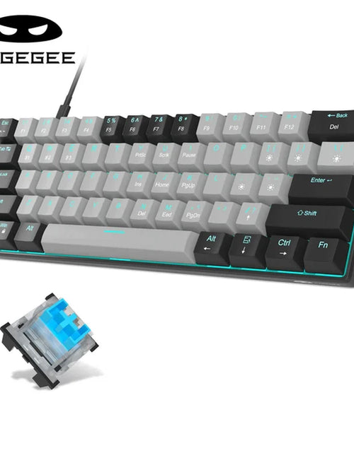 Load image into Gallery viewer, 60% Mechanical Keyboard, Gaming Keyboard with Blue Switches and Sea Blue Backlit Small Compact 60 Percent Keyboard Mecha
