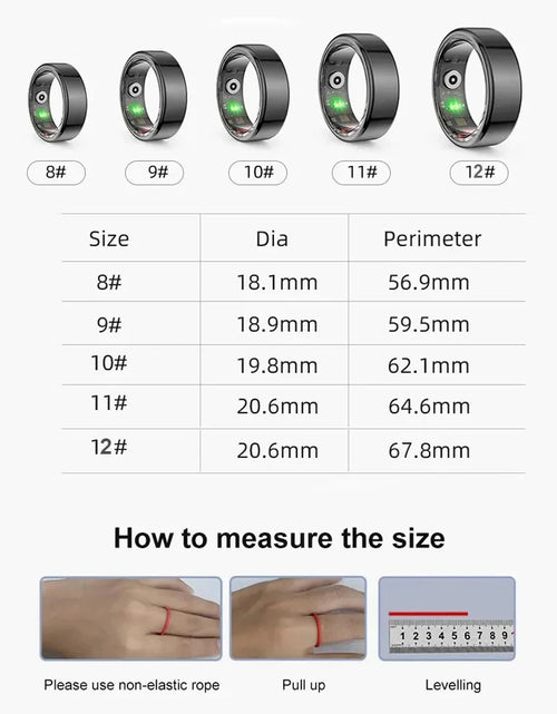 Load image into Gallery viewer, Smart Rings 2024 New Health Ring Men Women Sports Fitness Tracker Heart Rate Sleep Monitor Blood Oxygen Blood Pressure Bluetooth
