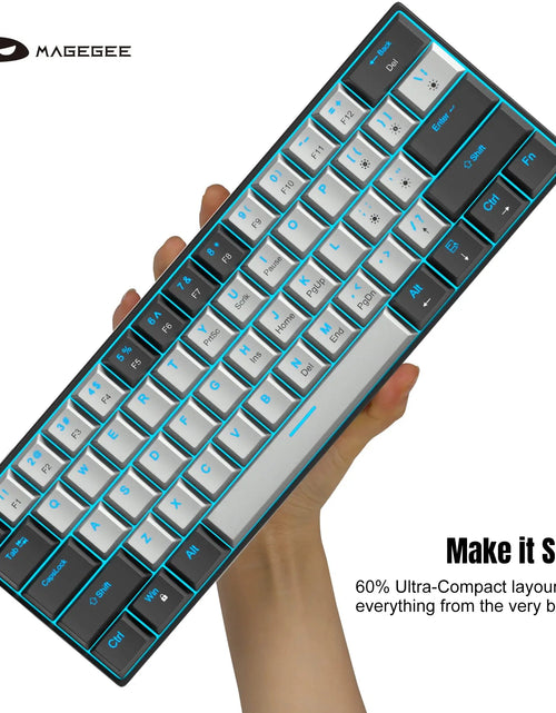 Load image into Gallery viewer, 60% Mechanical Keyboard, Gaming Keyboard with Blue Switches and Sea Blue Backlit Small Compact 60 Percent Keyboard Mecha
