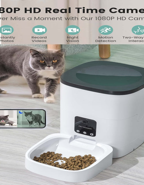 Load image into Gallery viewer, Pet Feeder,6L Automatic Pet Feeder for Cats and Dogs,1080P Camera,App Control,Voice Recorder,Timed Feeder for Schedule Feeding, Dual Power Supply,Wifi Pet Food Dispenser with App Control
