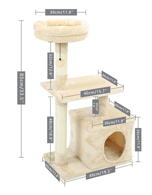 Load image into Gallery viewer, Pet Cat Tree House 7 Kinds House with Hanging Ball Cat Condo Climbing Frame Furniture Scratchers Post for Kitten Cat Playing Toy
