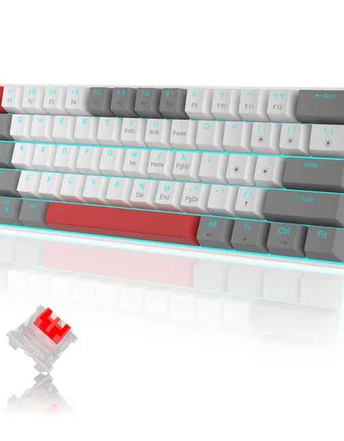 Load image into Gallery viewer, 60% Mechanical Keyboard, Gaming Keyboard with Blue Switches and Sea Blue Backlit Small Compact 60 Percent Keyboard Mecha
