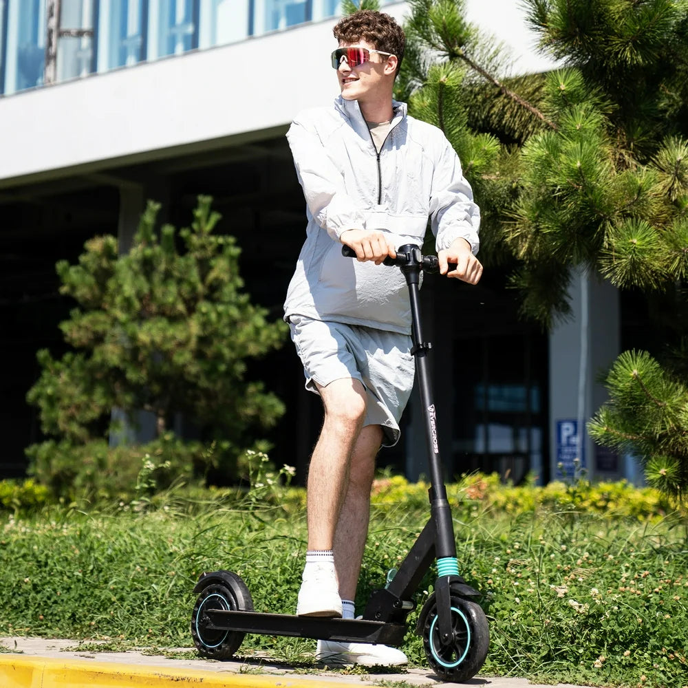 E8 Electric Scooter - 8" Tires, 350W Motor up to 15 MPH & 12 Miles, 3 Speed Modes Foldable Commuter Electric Scooter