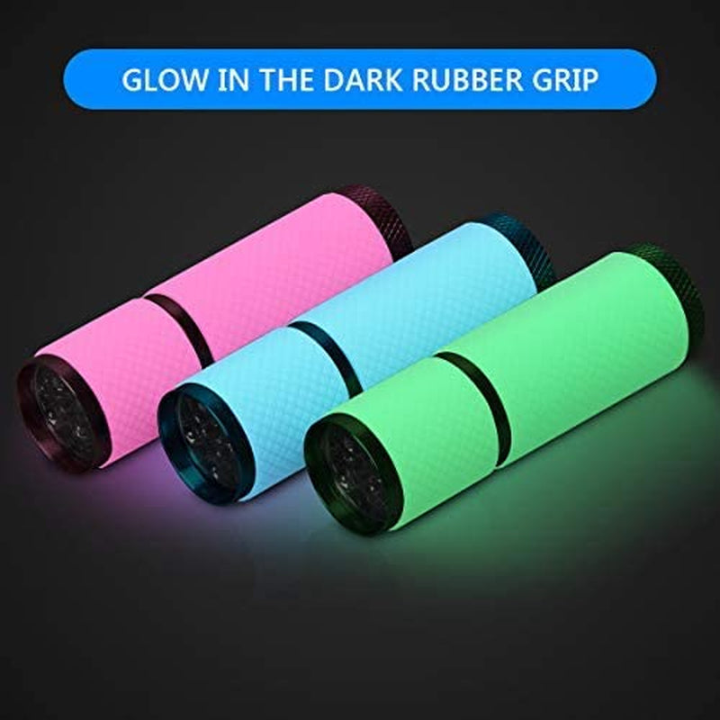 3Pcs LED Flashlight, Small Glow Flashlights with 9 LED Lights, Portable Light Nail Dryer for Nail Gel (MIXCOLOR)