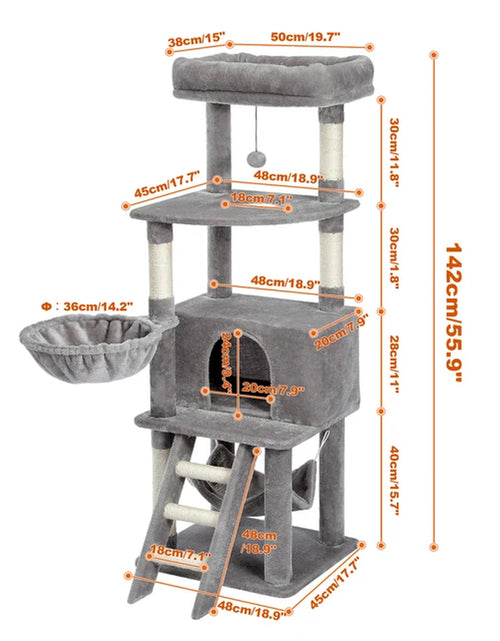 Load image into Gallery viewer, Domestic Delivery Multi-Level Cat Tree Tower Climb Furniture Scratching Post for Indoor House Pet Supplies Kitten Toy Cozy Condo
