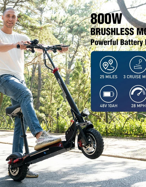 Load image into Gallery viewer, Electric Scooter with 10&quot; Solid Tires, 800W Motor up to 28 MPH and 25 Miles Range, Folding Electric Scooter for Adults , Black
