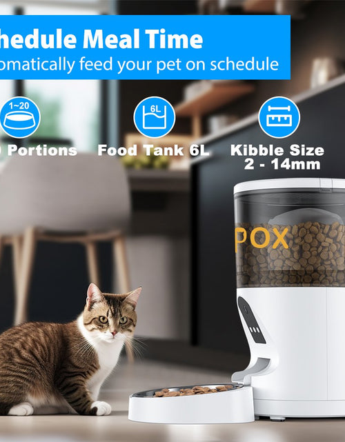 Load image into Gallery viewer, Automatic Cat Feeder with Camera, Automatic Cat Food Dispenser, 2.4G Wifi 1080P Timed Cat Feeder with APP Control for Remote Feeding, 6L Automatic Feeder for Cats Dogs Other Pet
