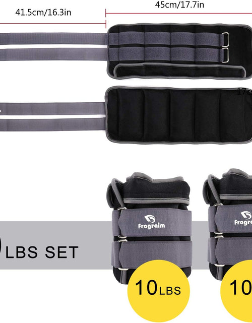 Load image into Gallery viewer, Adjustable Ankle Weights 1-3/4/5/6/8/10/12/15/20 LBS Pair with Removable Weight for Jogging, Gymnastics, Aerobics, Physical Therapy
