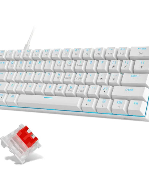 Load image into Gallery viewer, 60% Mechanical Keyboard, Gaming Keyboard with Blue Switches and Sea Blue Backlit Small Compact 60 Percent Keyboard Mecha
